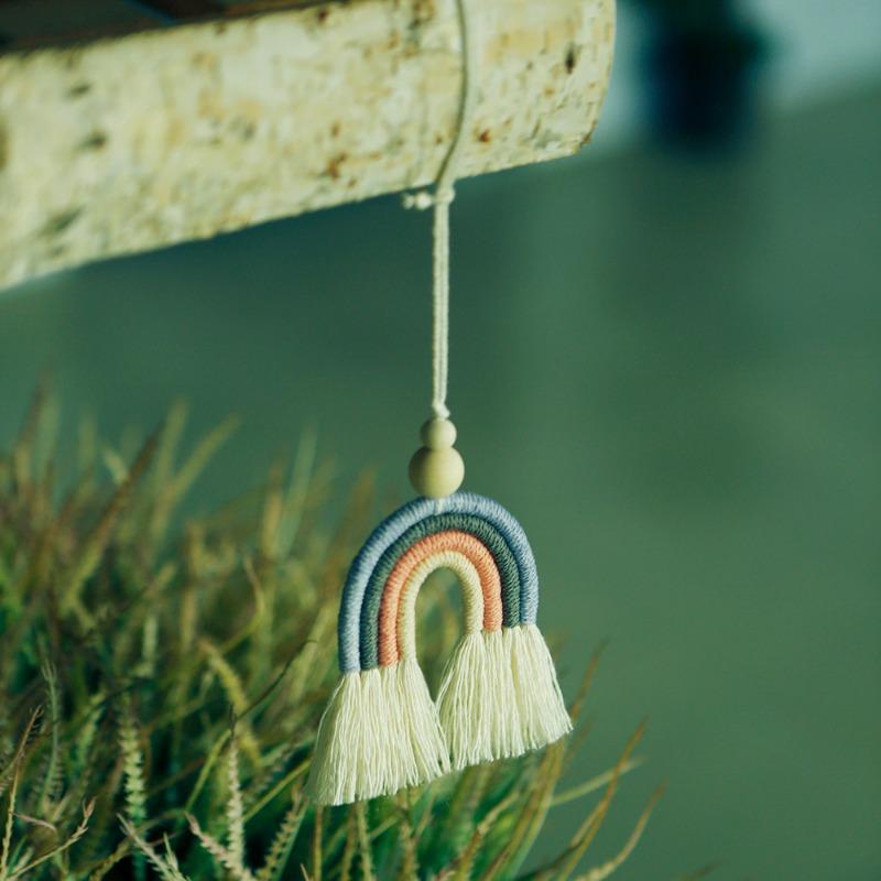3 Color Creative Cute Rainbow Decor Hanging Pendant Ornament Car Rear View Mirror Car Styling Auto Interior Decor Accessories