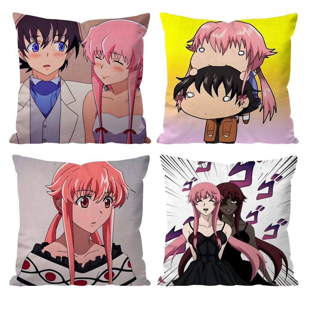 The F-Future D-Diary Anime Cushion Cover Pattern Printed Pillowcase for Living Room Sofa Cushion Cover & Bedroom Decor
