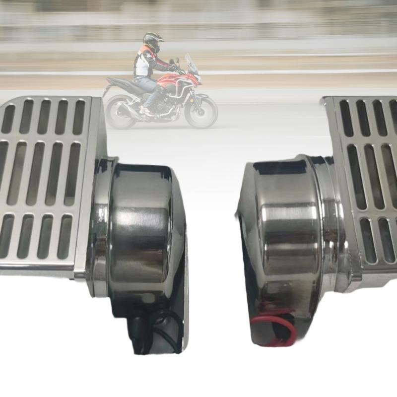 Standard Vehicle Horn Set 12V 24V High Low Tone Loud 120dB Stainless Steel Long Lasting