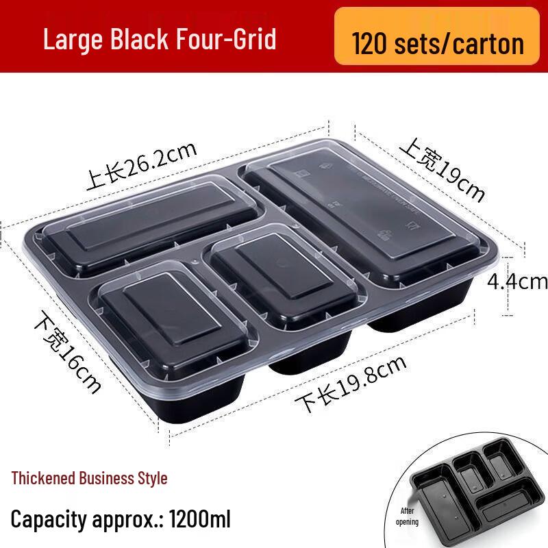 

Anfeng 1200ml 4-Compartment Disposable Takeout Containers (120 Sets)