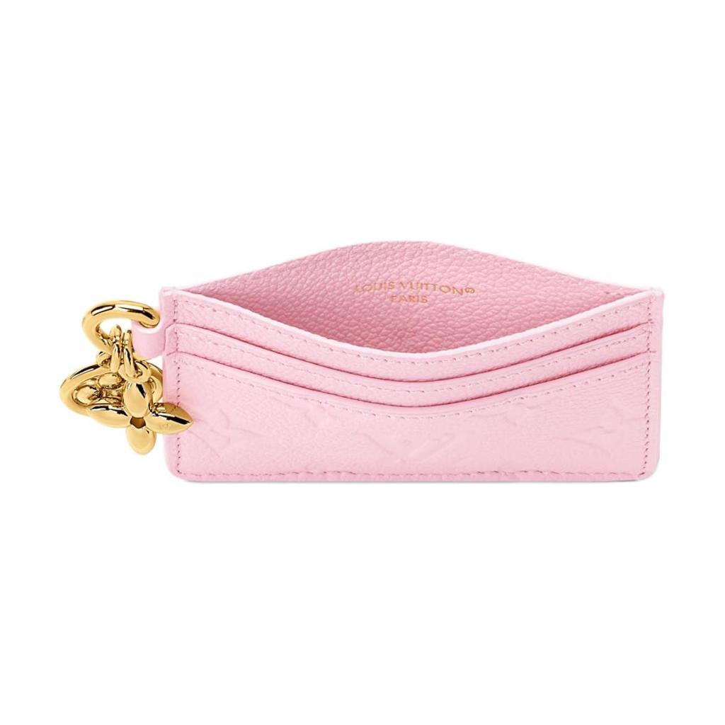 LOUIS VUITTON Cow Leather Card Holder Women's Paper Waste Pink M27888