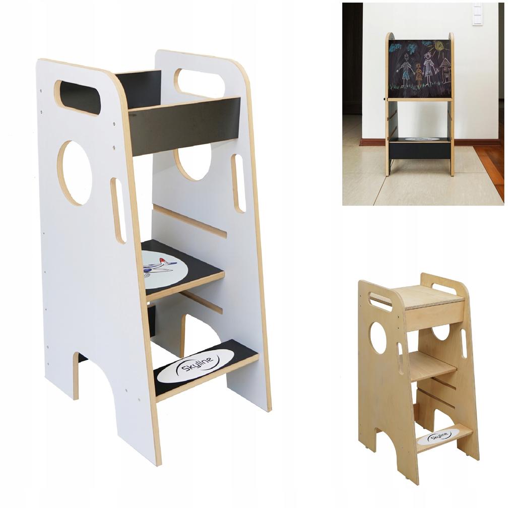 Kitchen Helper For Children 2 In 1 Wooden Table And Chair