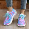 Fashion 2024 New Women's Shoes Lace Up Women's Vulcanize Shoes Hot Sale Color Matching Ladies Casual Shoes Round Head Mesh Sneakers