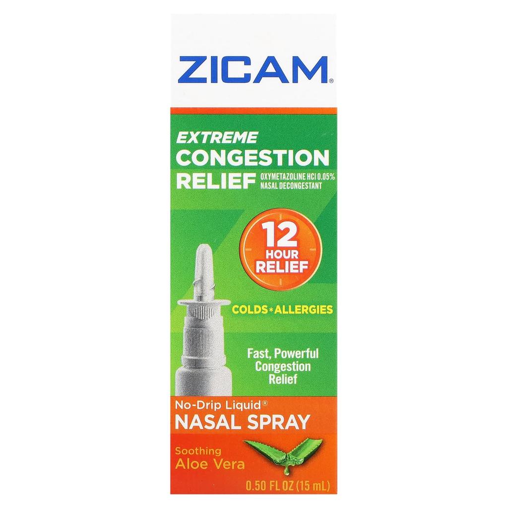 Excessive Congestion Relief, Non-Drip Liquid Nasal Spray, Soothing Aloe Vera, 15 Ml (0.5 Fl Oz)