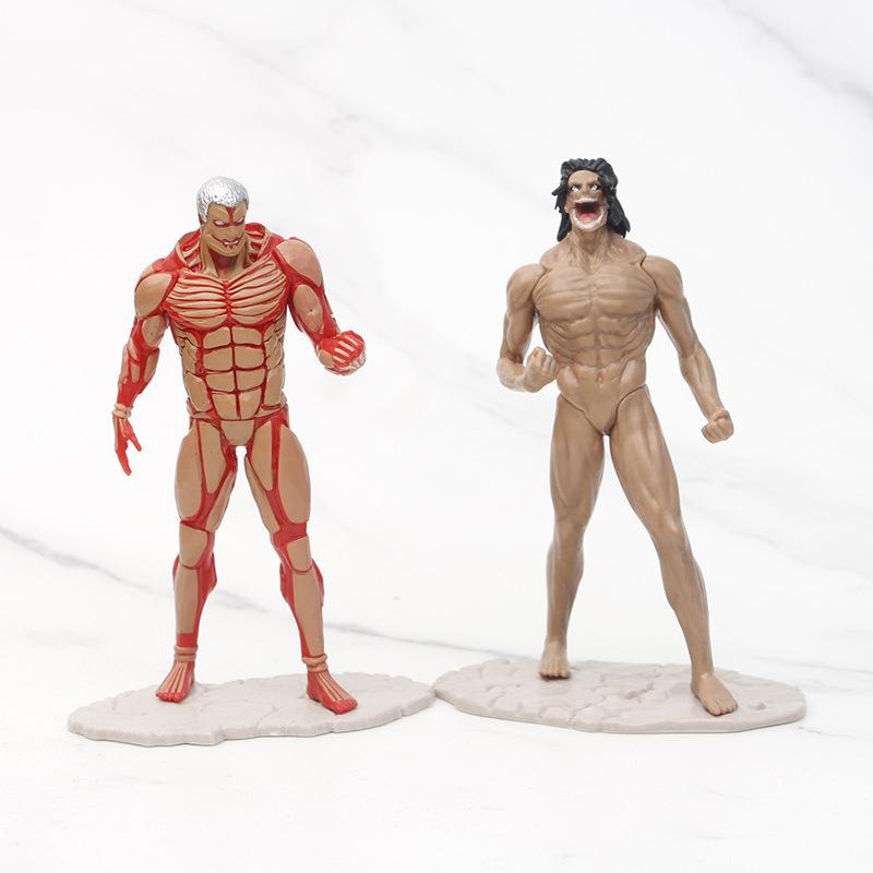 8pcs Attack on Titan Anime Figures Armored Colossal Titan PVC Action Figure Collection Model Desktop Decoration Toy Gifts