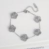 Vendita Calda Acciaio Inossidabile Laser Fiore a Cinque Petali Petalo Regolabile Quadrifoglio Bracciale Classico per Donna Ragazza Gioielli di Marca Regalo per Festa