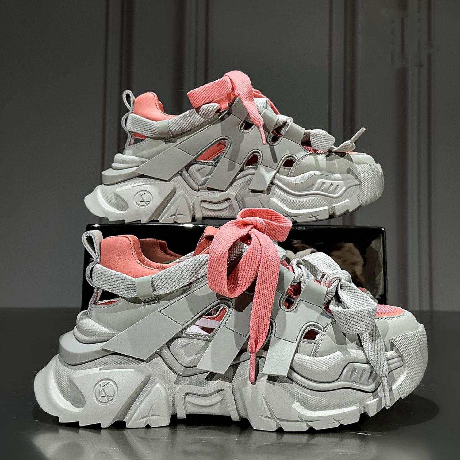 

Женские рок-кеды на шнуровке, розовые, сетчатые, дышащие, на высокой платформе, спортивная обувь черного цвета для женщин, спортивные кроссовки из хлопка, распродажа 39 35