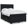 VidaXL Slat Bed Base with Mattress Black 140x190 Cm Velvet 3290908