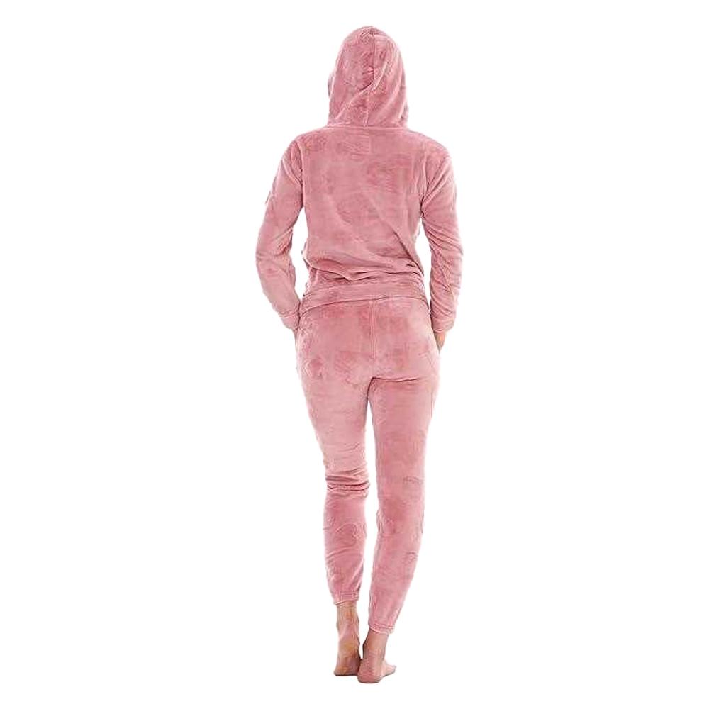 Keanu Womens/Ladies Heart Fleece Pull Over Long Pyjama Set