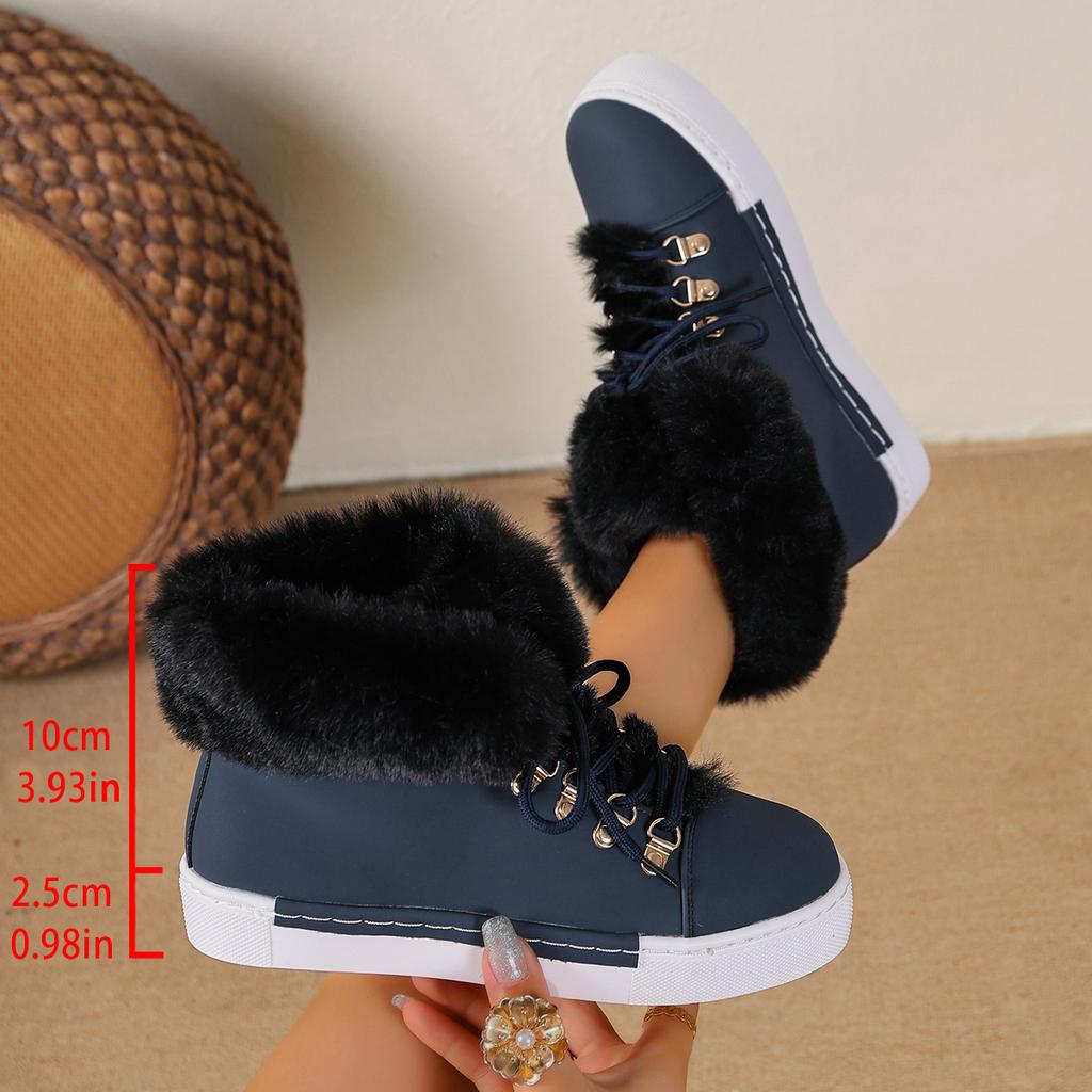 Women's soft elastic winter warm and cold padded snow boots non-slip wear-resistant outdoor casual sneakers high-top furry mouth cotton boots