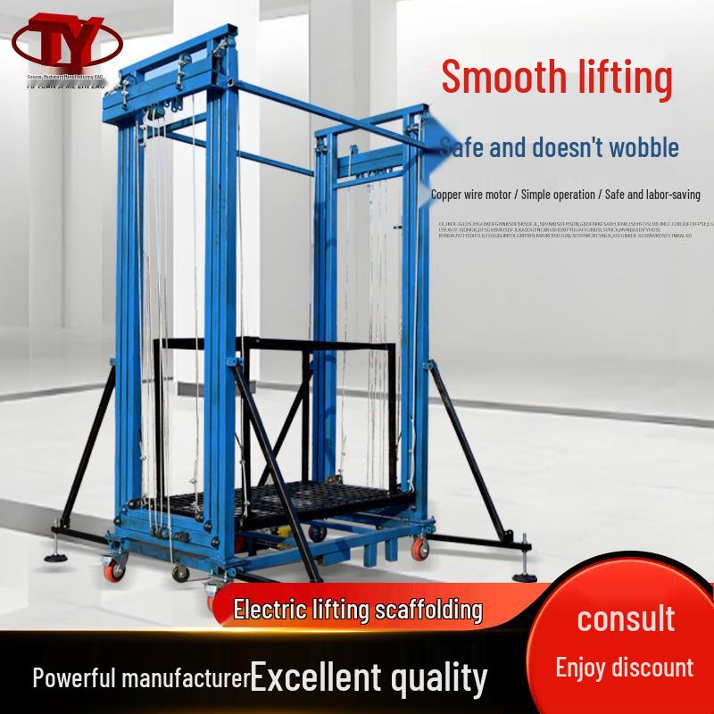 Electric Folding Mobile Scaffolding Lift with Remote Control for Home Decoration