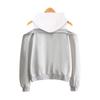 Ladies' Fashion Trend Off Shoulder Fake Two-piece Hooded Sweatshirt