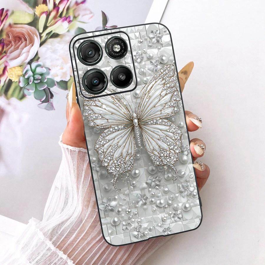 Voor Motorola Moto G67 G77 Hoesje Luxe Vlinder Geschilderde Cover 6.78'' Zacht Siliconen Telefoonhoesje Voor Moto G77 g 67 5G Fundas Coque
