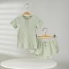Infant Summer Pajama Set: Short Sleeve T-shirt & Shorts Rompers for 0-1 Year Olds, Breathable & Air-Conditioning Friendly.