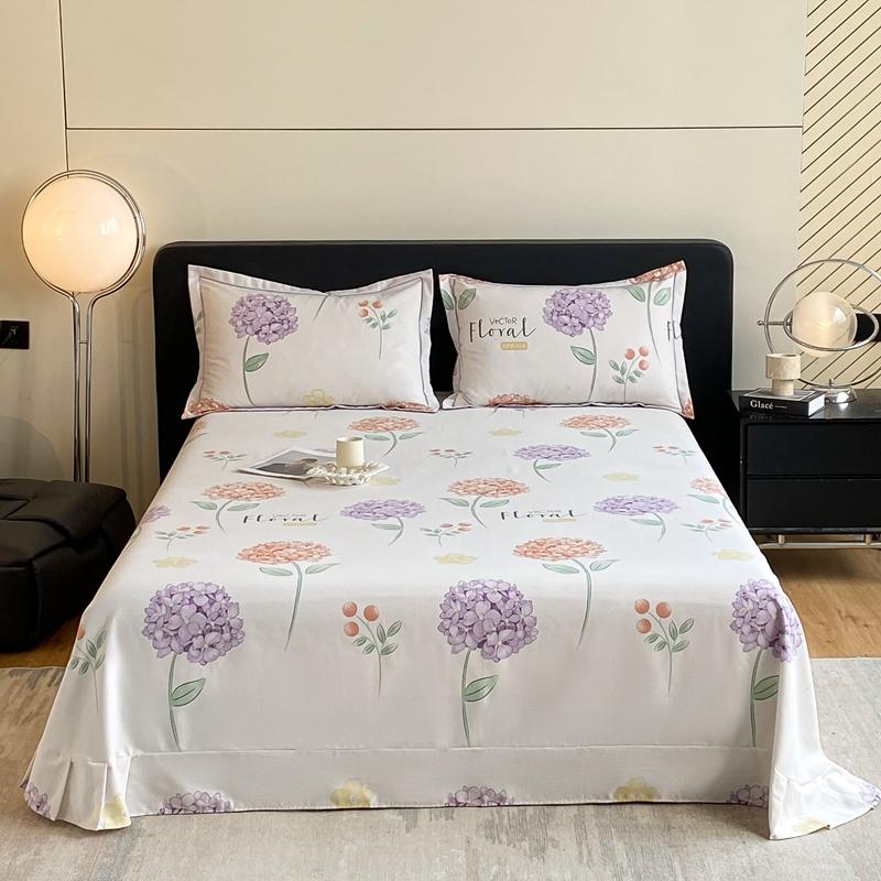 Retro Floral Pattern Bed Sheet Set 100% Cotton Bed Sheets Soft Breathable Bedspread with Pillowcases Queen Size Bedding Set