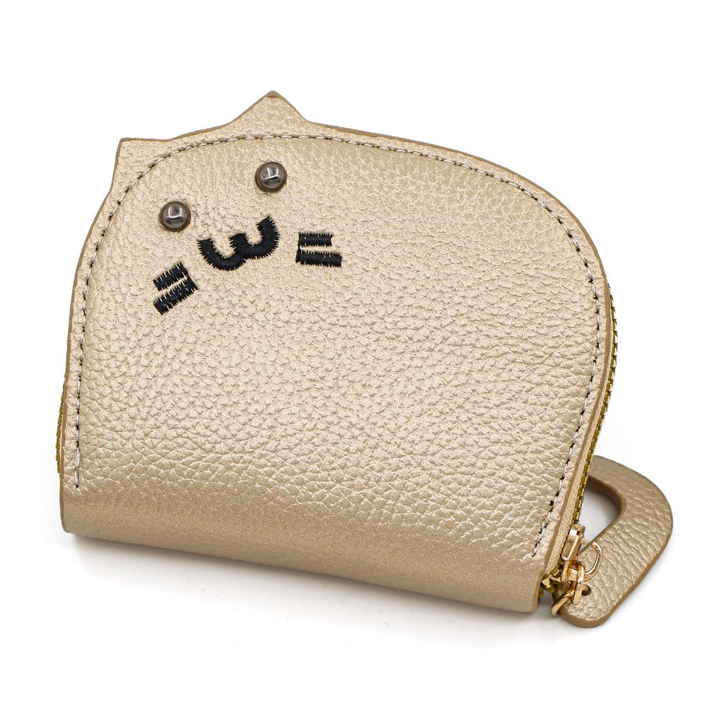 Cute Cat Wallet for Women Small Cartoon Coin Purse Multi Card Holder Kawaii Zipper Pocket Money Bag Fashion Accessories