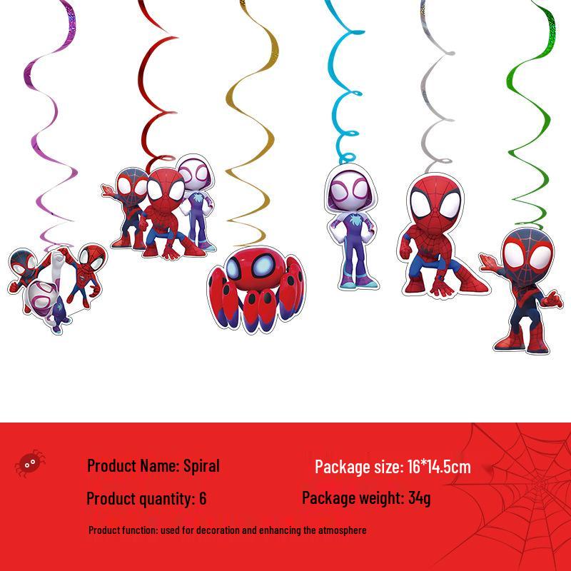 Hot-Selling Spider-Man & Friends Disposable Plate Set with Balloon Decorations for Parties