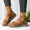 Women’s Platform Hook-and-Loop Slide Sandals Open-Toe Summer Shoes