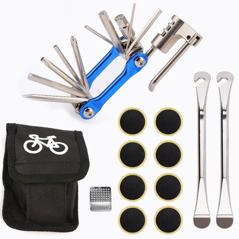 Bicycle Repair Kit 16 In 1 Multitool Set For Mountain And Road Bike Maintenance