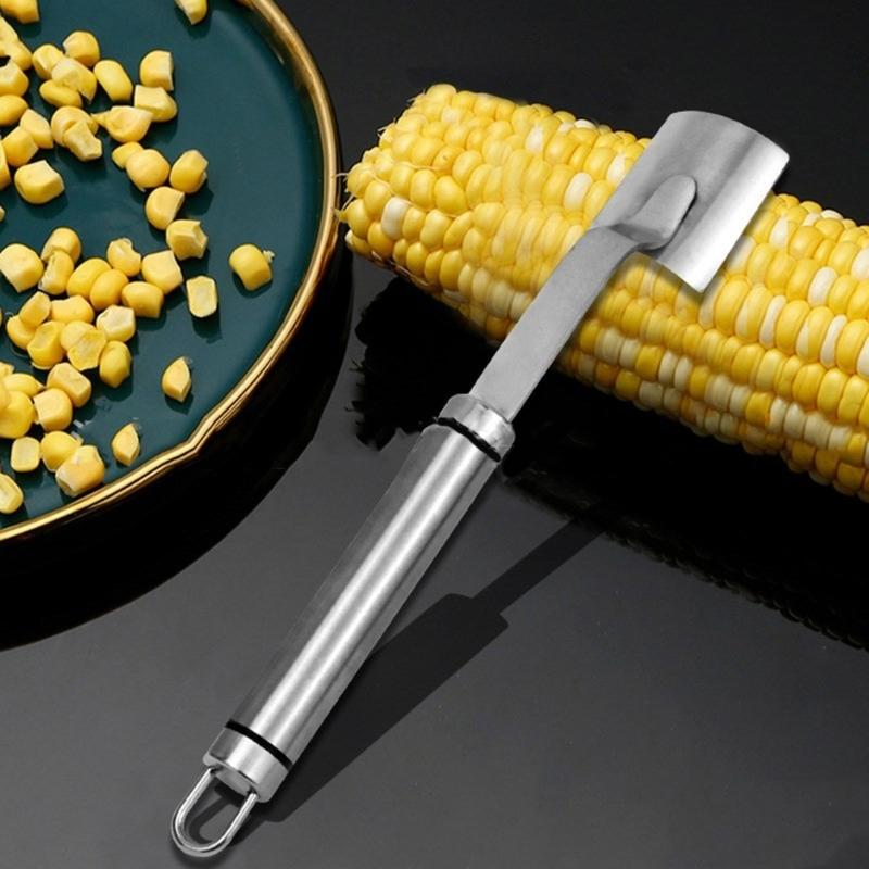 Set of 2 Stainless Steel Corn Peeler Practical Corn Cobs Remover Innovative Corns Processing Tool Kitchen Utensils