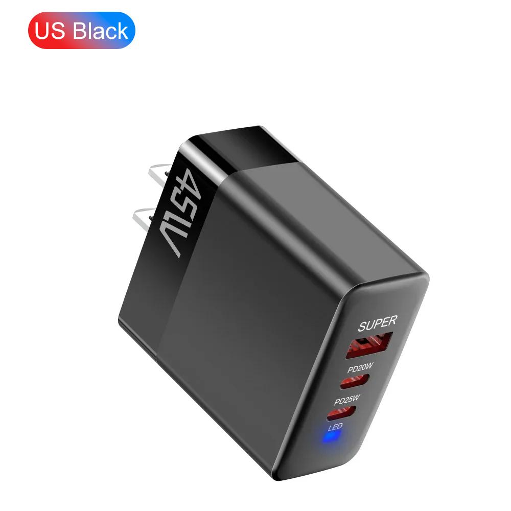 Încărcător USB PD 45W 3 Porturi Încărcare Rapidă QC3.0 Mufă EU/SUA/UK Adaptor Încărcător de Perete Pentru iPhone Xiaomi Samsung