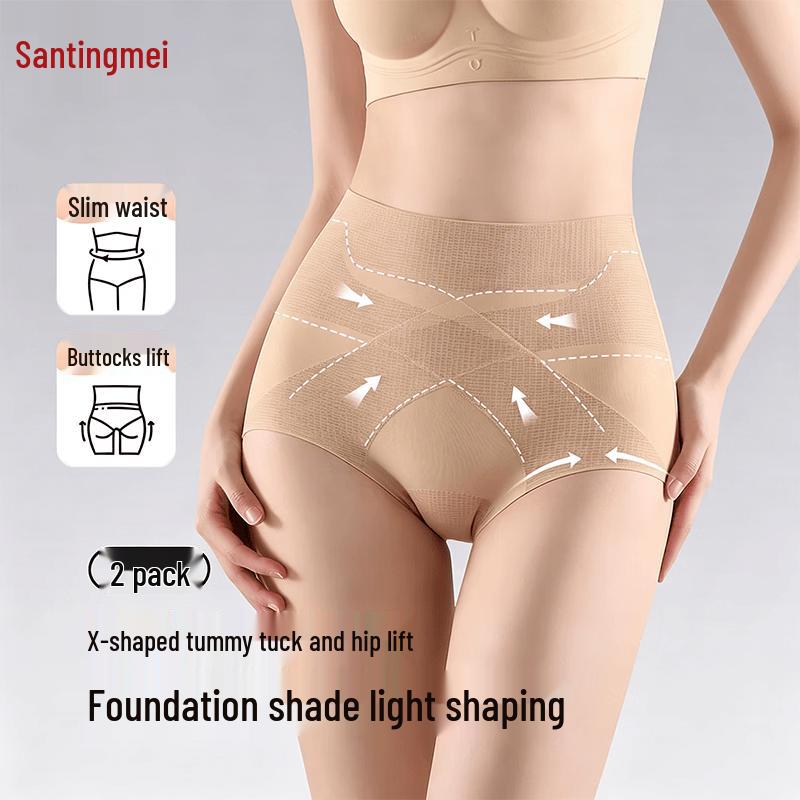 Tingmei Women s Seamless High-Waist Tummy Control & Butt-Lifting Panties L (100-120 lbs)
