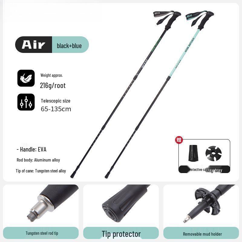 Telescopic Hiking & Trekking Poles with Inner & Outer Locks - Professional Climbing Gear for All Ages