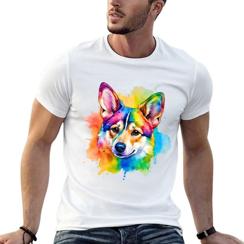 Swedish Vallhund Watercolor Portrait TShirt t shirt Unisex designer Unisex t shirt luxury t shirt for Unisex percent cotton Tshirt