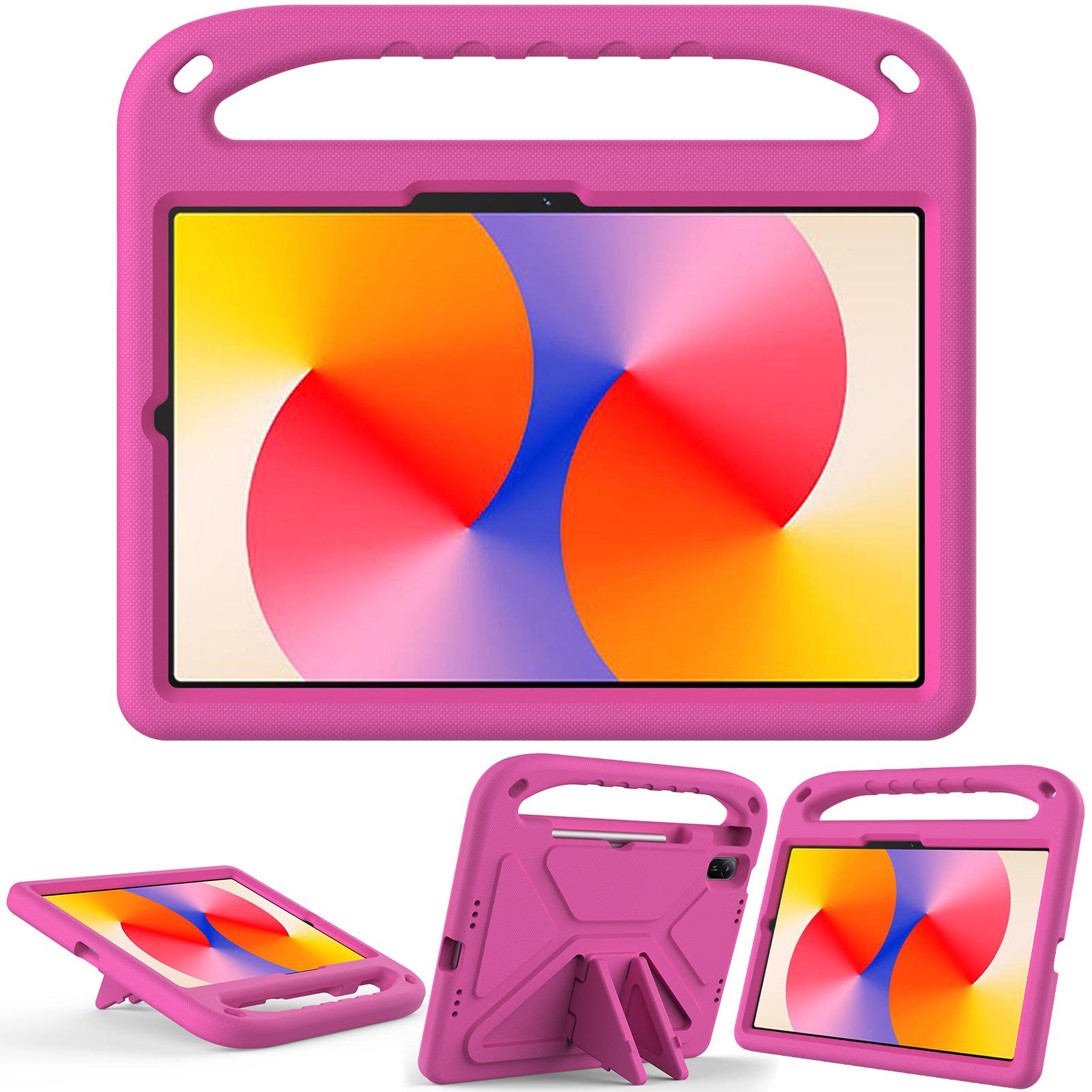 

Built-in Kickstand EVA Case for Huawei MatePad SE 11 2024 2023 2021 Kids Friendly Cover Shockproof Protection with Hand Holder MatePad 11 2021 рожевий червоний колір