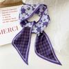 Luxury Light Blue Color Series Silk Scarf Hair Band Ribbon Tied-Up Hair Long Bow Vintage Satin Ribbon Hair Accessories