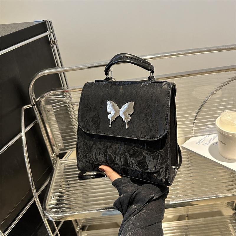 Gentle Texture Butterfly Handbag 2025 Spring and Summer New Versatile Ins Leisure Bag Backpack Small Square Bag Tide
