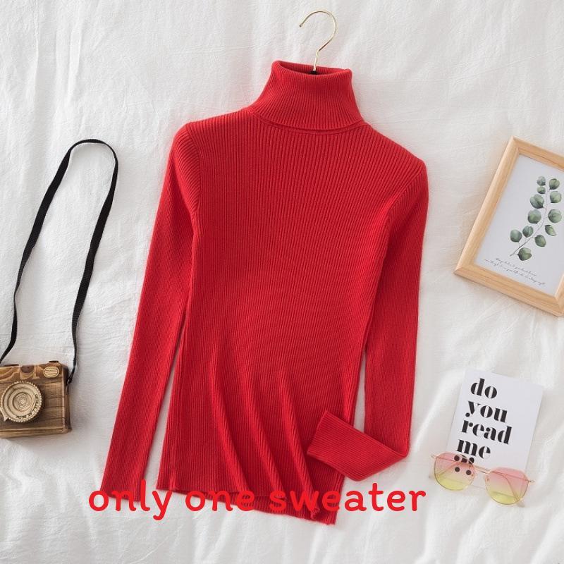 Elegant Knit Sweater For Women With High Neck Slim Fit Long Sleeve Casual Wear