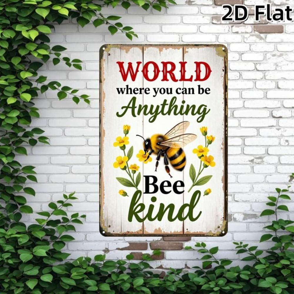 Vintage Bee Tin Sign Creative Garage Wall Decor Home Art
