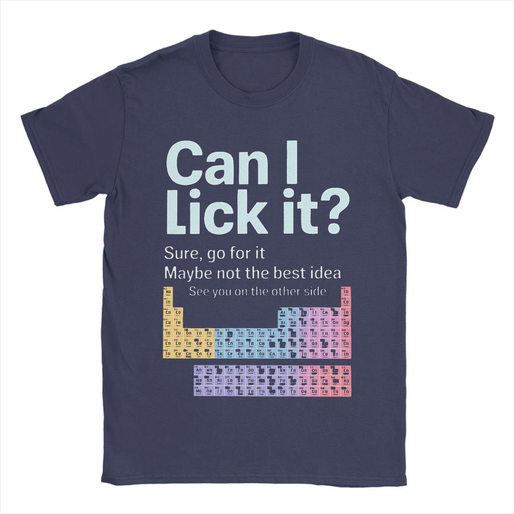 Can I Lick It Periodic Table Science T Shirt Men Women Cotton Novelty T-Shirt Crew Neck Tees Short Sleeve Clothes Plus Size