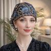 New Flower Embroidery Bonnet Hat Breathable Cover White Hair Headband Cap Elastic Full Coverage Head Wrap Cap Women Headwear
