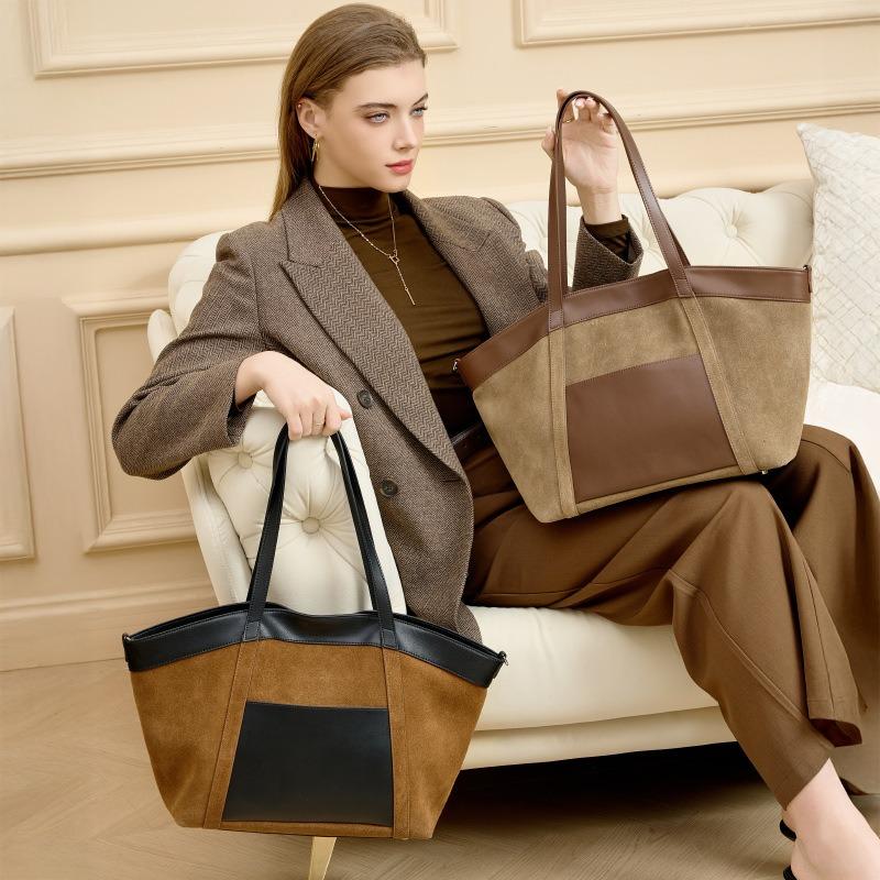 Frosted Retro Style Underarm Commuting High Sense Large Capacity Women's Large Bag Tote Bag Leather Fashion Women's Shoulder Bag