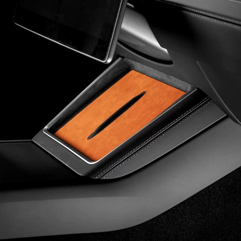 For Tesla Model YL 2026 Central Control Wireless Charge Panel Suede Protective Sticker Car Interior Accessories