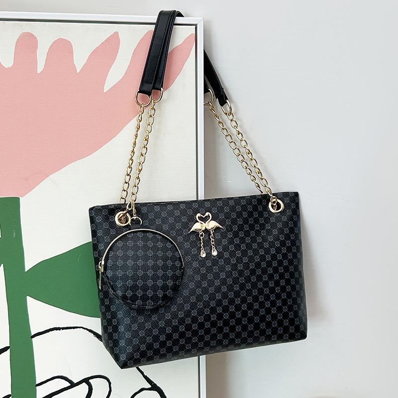 

Классическая женская сумка ромбовидной вышивки тоут большая сумка цепочка портативная сумка через плечо с кошельком маленькая круглая сумка набор из двух предметов