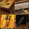 2025 Auspicious Open Wealth Photo Frame with Golden Key, Solid Wood Entrance Foyer, Zodiac Animals, Five Roads to Attract Wealth.