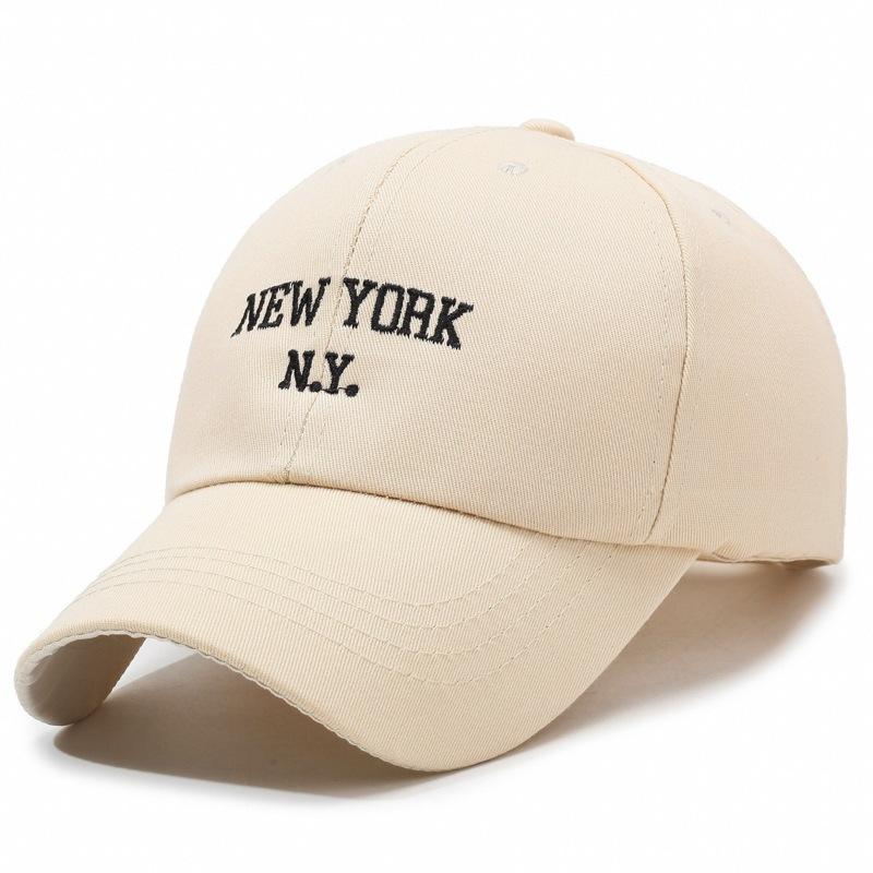 Spring Autumn Outdoor 100% Cotton Twill 6 Panel Adjustable Breathable Waterproof Metal Buckle NEW YORK NY Letter Curved Sporty