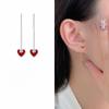 Einfaches Rotes Liebes-Ohrkabel für Frauen Leichter Luxus Hochwertig Vielseitig Temperamentvoll Klein Frisch Ohranhänger