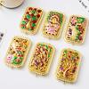 Retro Compact Pocket Mirror Square Double Sided Mirror Peacock Makeup Mirror Dressing Gift Mirror