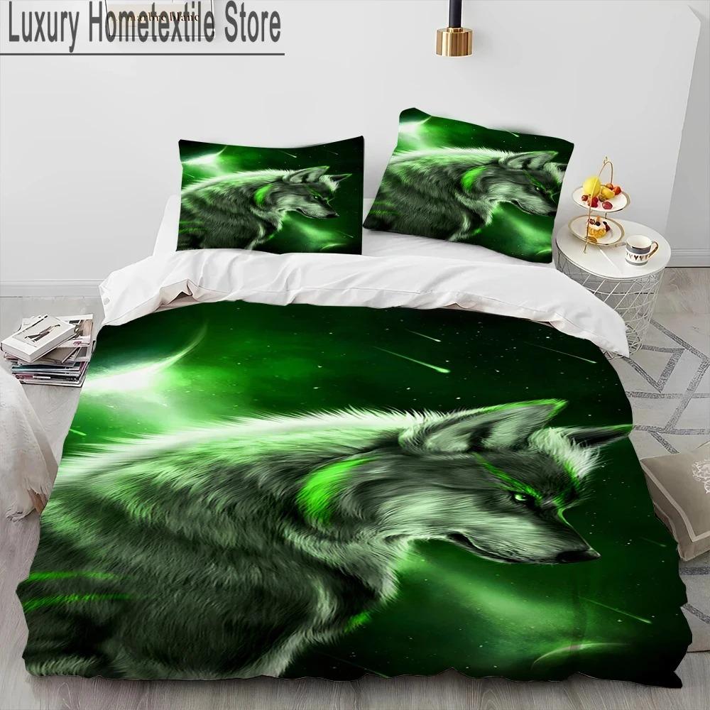 3D Tiger Leopard Wolf Animal Luxury Comforter Bedding Set,Duvet Cover Bed Set Quilt Cover Pillowcase,King Queen Size Bedding Set