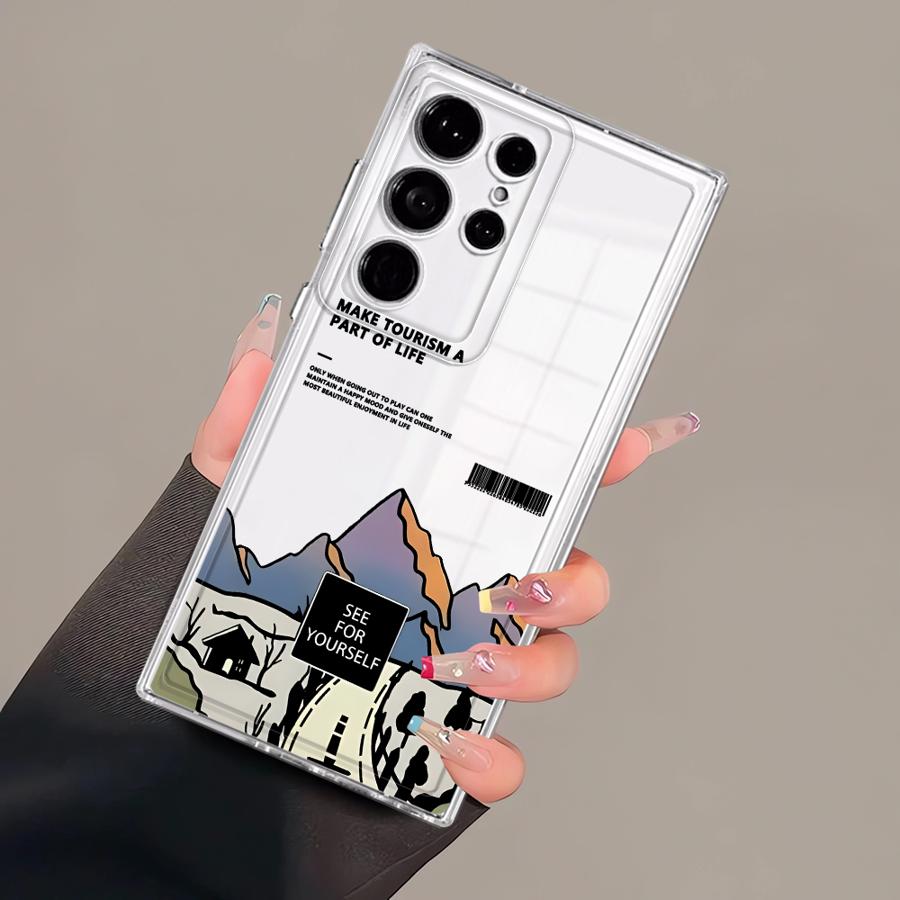 

Чехол для телефона Samsung Galaxy S26 Note 20 Ultra 10 S20 Plus S22 FE S24 S25 Edge S21 S23 Ultra Горный хребет Закат Galaxy S25 Ultra