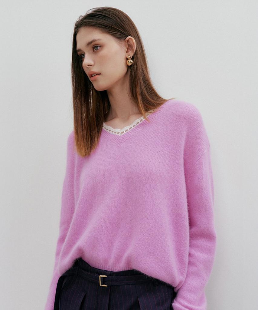 Baniseunyuyog Fw Sasha Fox Knit Pullover Lavender