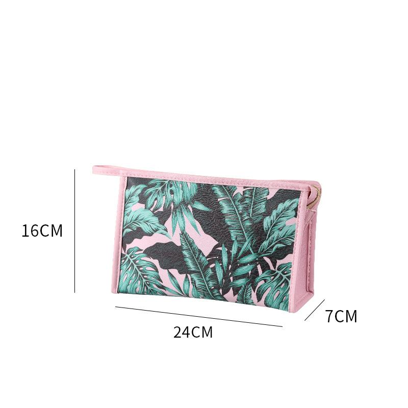 

Travel Portable Women Makeup Bag High Capacity Toiletries Organizer Storage Cosmetic Cases Leaf Zipper Wash Beauty Pouch