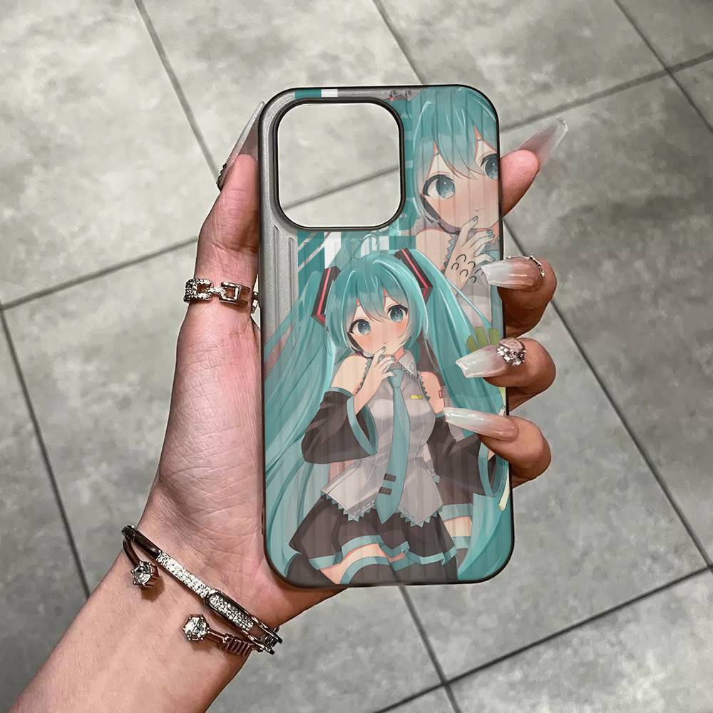

Кавайи H-Хатсуне Мику Для IPhone 17 16 15 14 13 12 11 Pro Max Plus Pro Прозрачный Чехол для Телефона Нескользящий Корпус iPhone 12