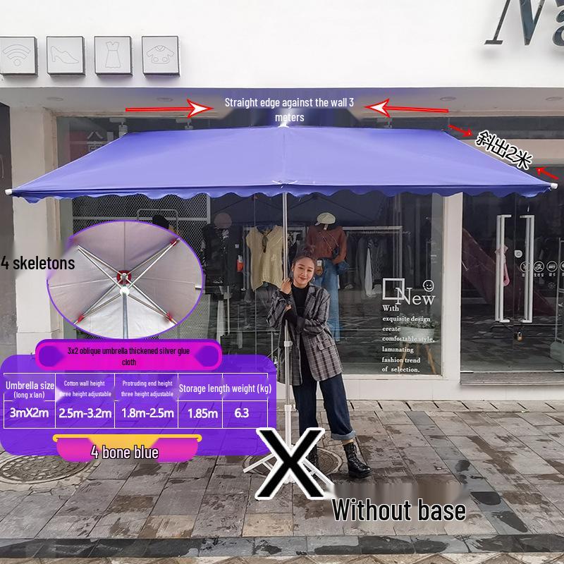 Commercial Outdoor Tilting Sunshade Umbrella: Large, Foldable, Thickened Awning for Sun Protection