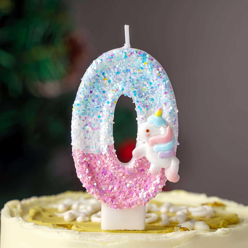 Creative Cartoon Pony Birthday Cake Topper Digital Candles - Fun Party Decoration