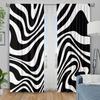 2Pc Zebra Pattern Blackout Curtains, Polyester Fabric, Machine Washable, Suitable For Bedroom, Living Room, Kitchen, Balcony